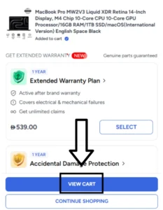 Noon View Cart Process